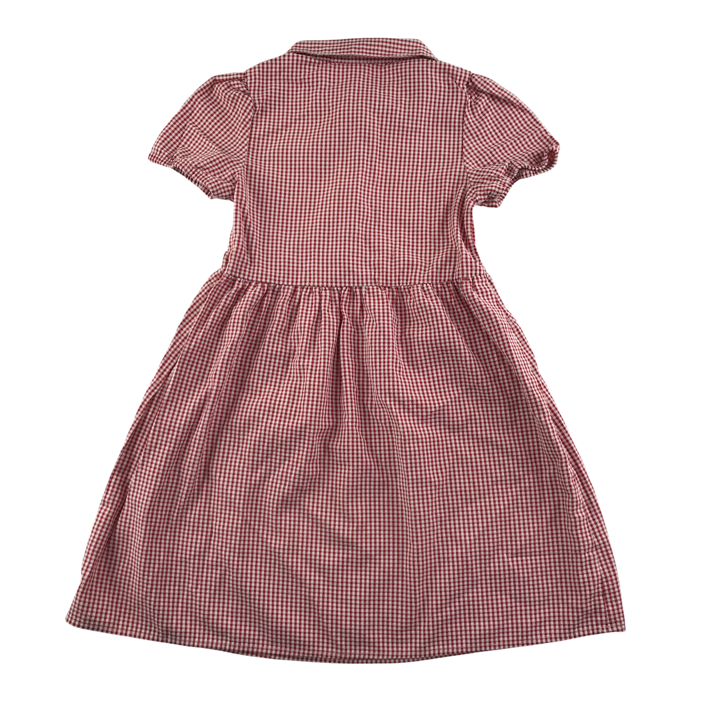 Red gingham with buttons school summer dress