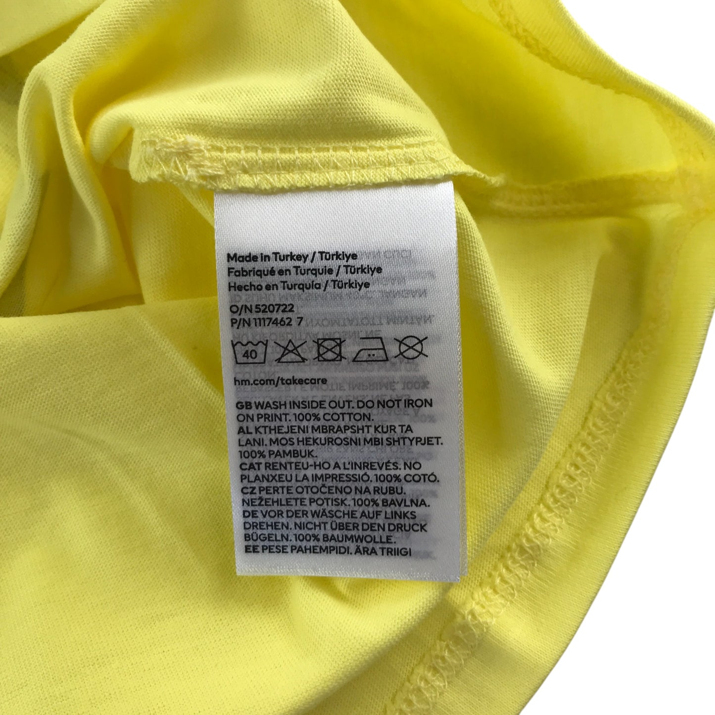 H&M t-shirt 9-10 years yellow sonic graphic print cotton
