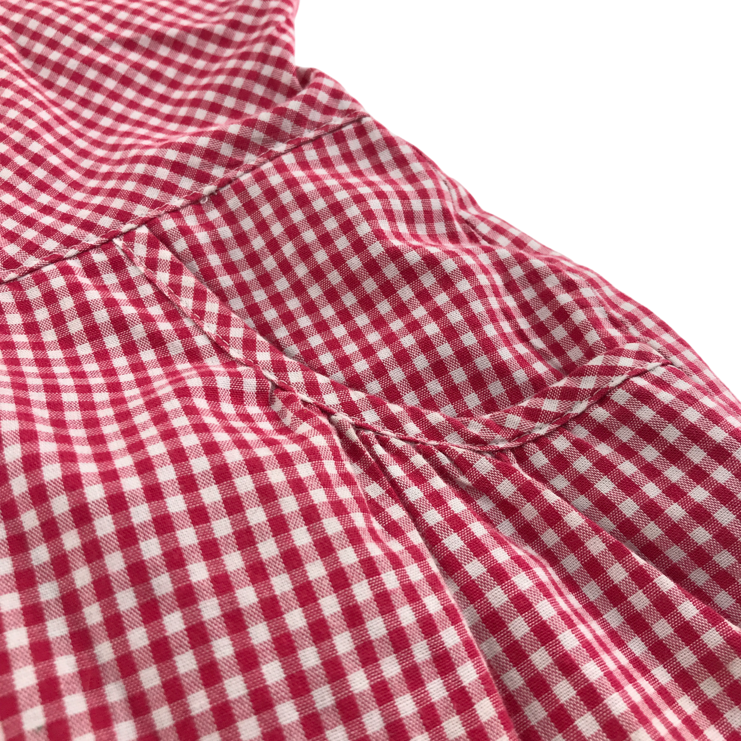 Red gingham drop waist school summer dress