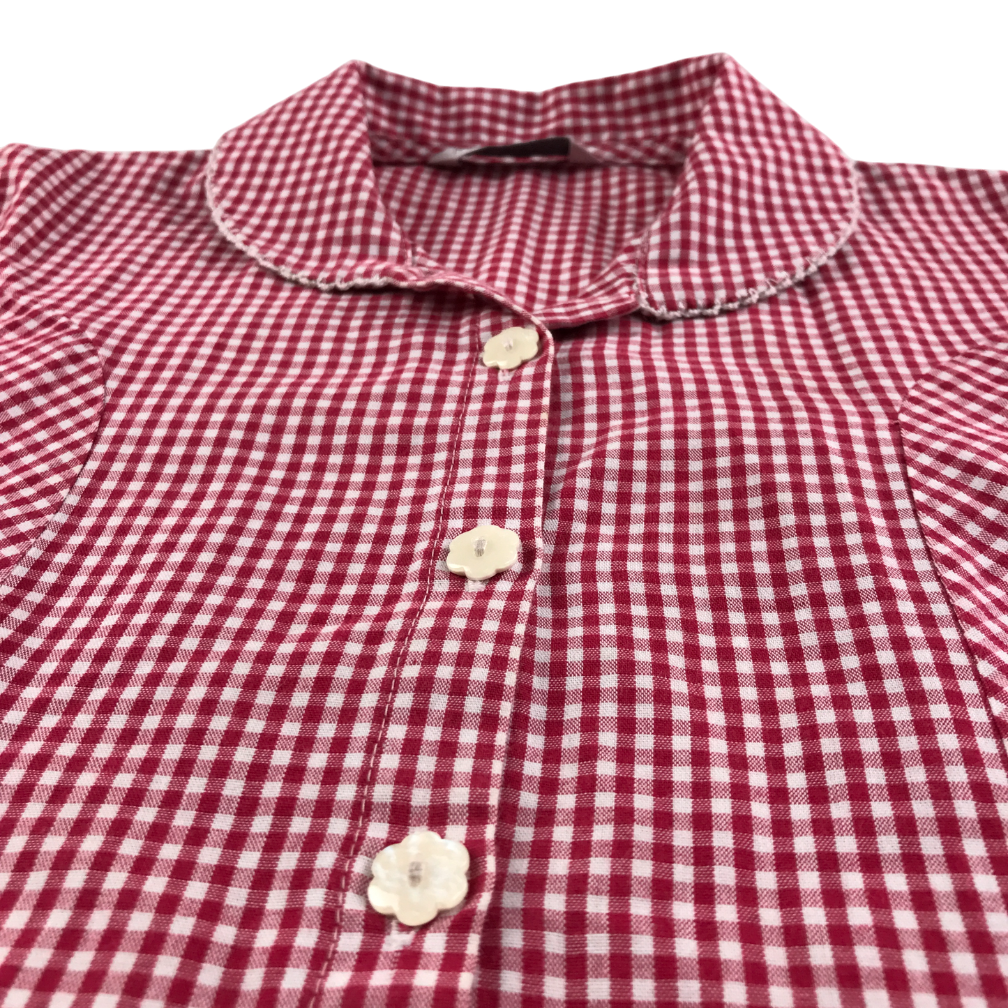 Red gingham drop waist school summer dress