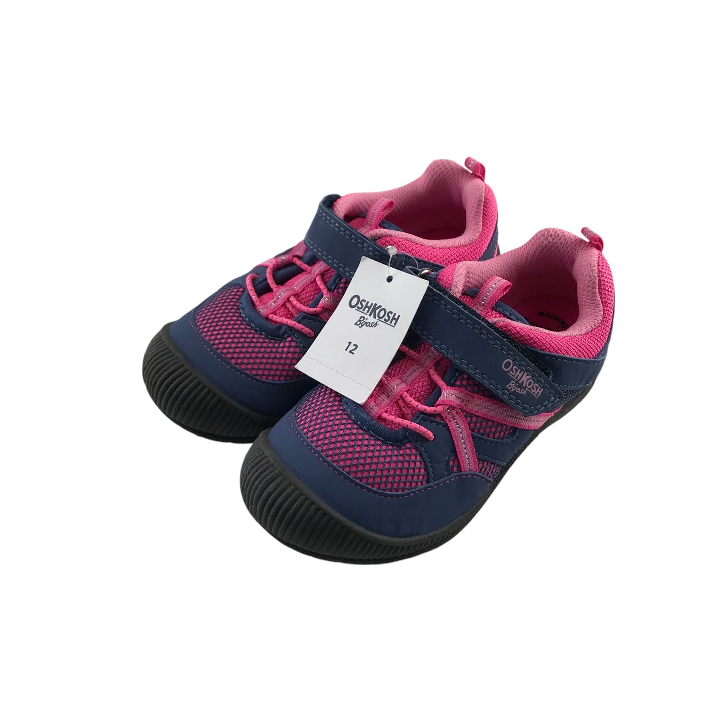 OshKosh walking trainers shoe size 12 junior navy and pink low tops