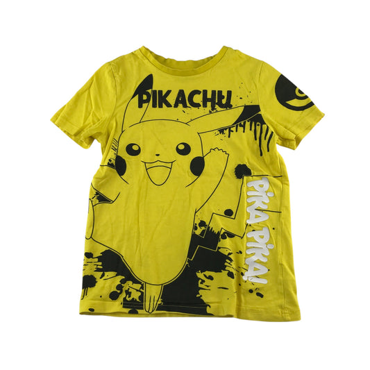 F&F t-shirt 8-9 years yellow Pokémon Pikachu graphic design short sleeves
