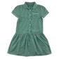 Green gingham drop waist school summer dress