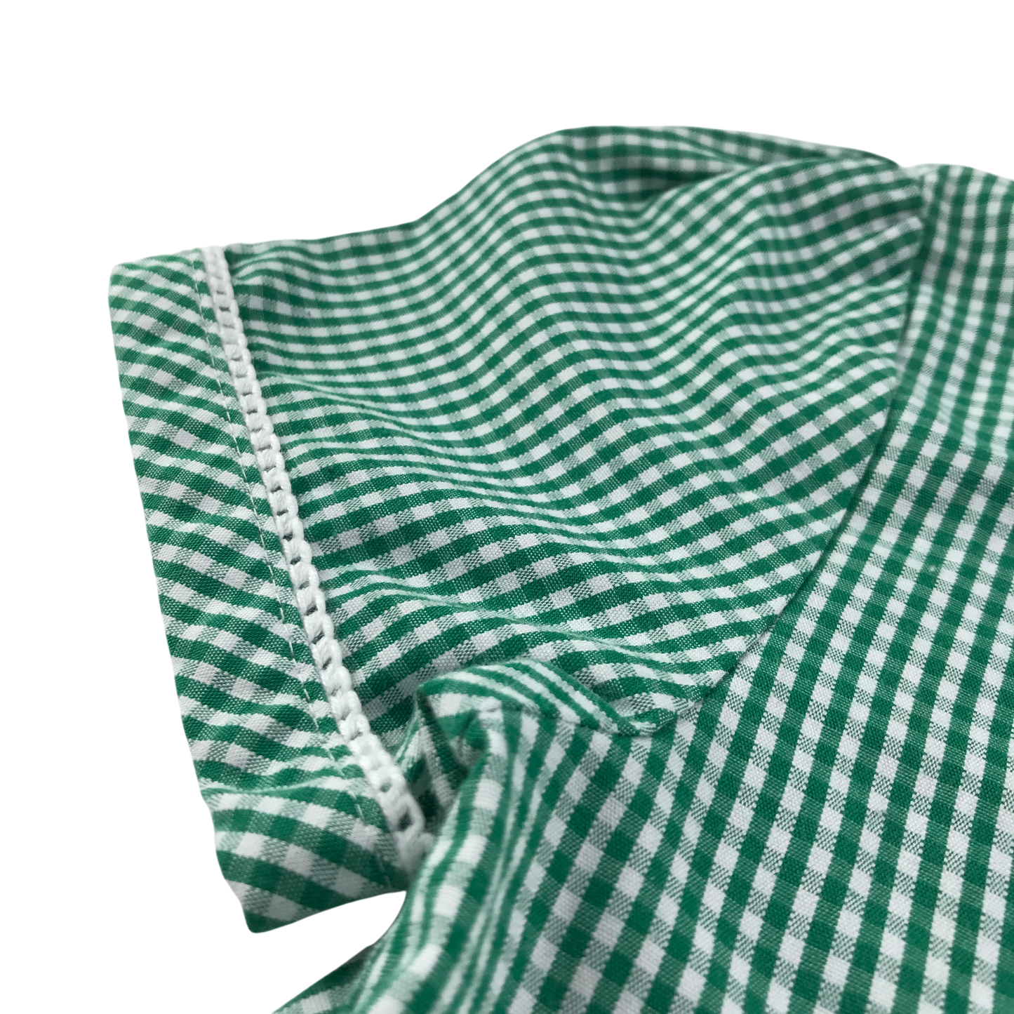 Green gingham drop waist school summer dress