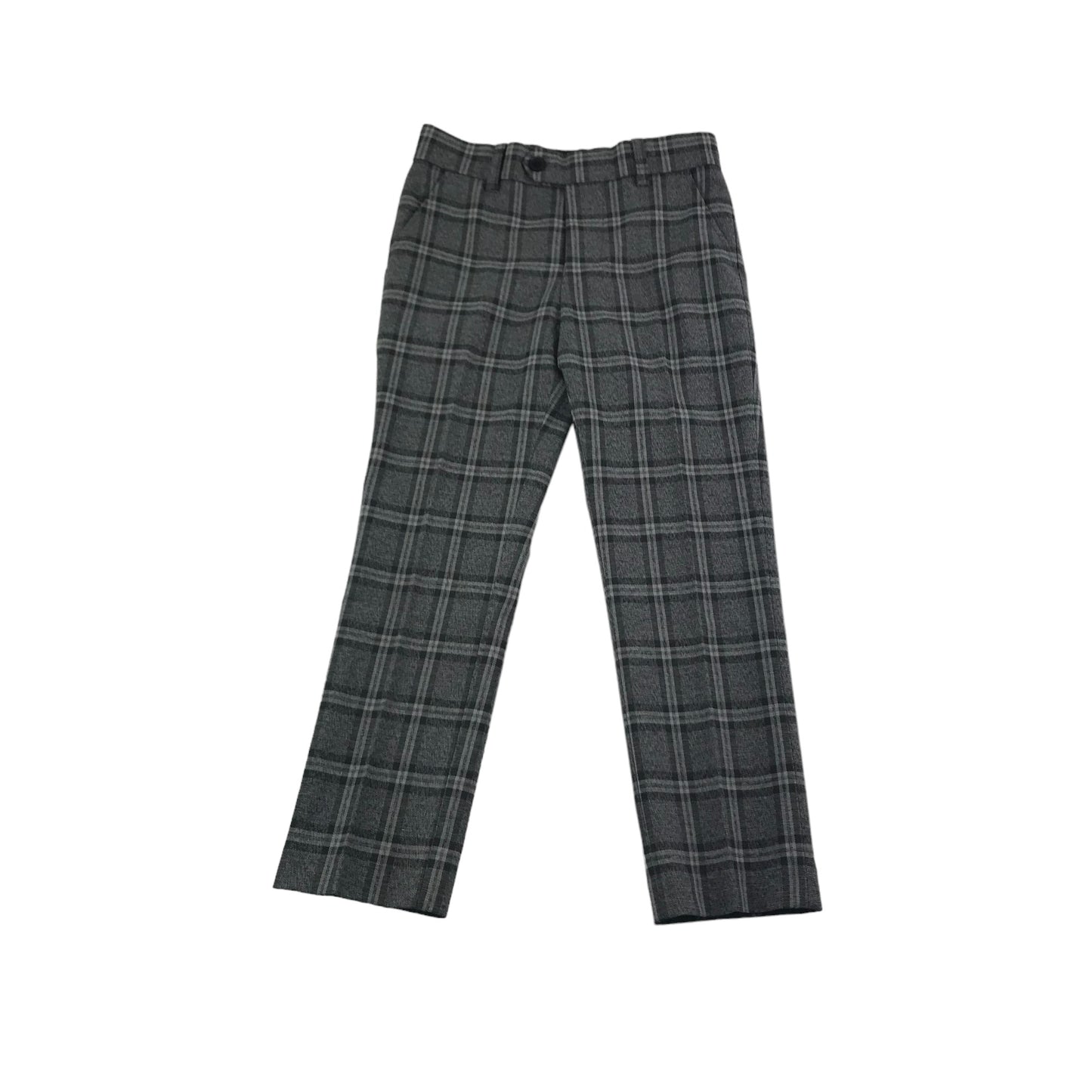 Next Trousers Age 8 Grey Check Pattern Tailored