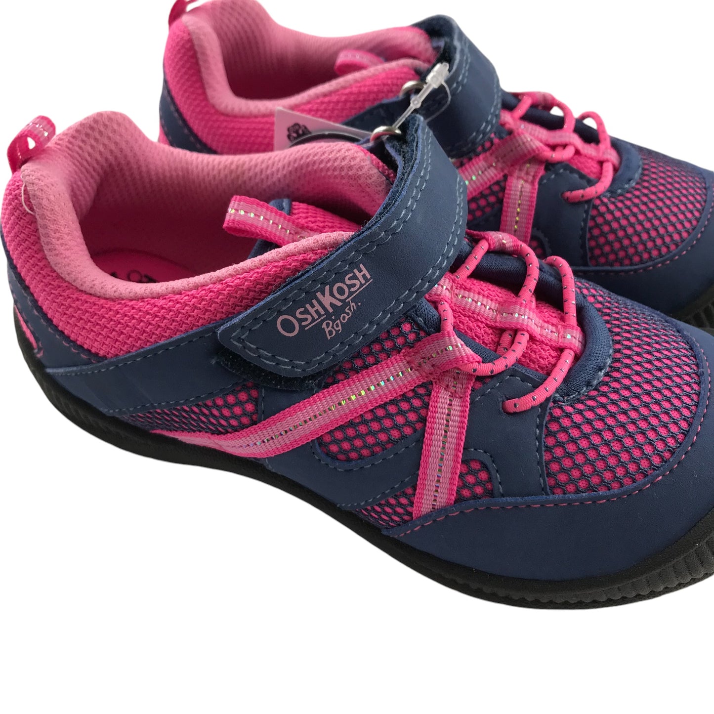 OshKosh walking trainers shoe size 12 junior navy and pink low tops