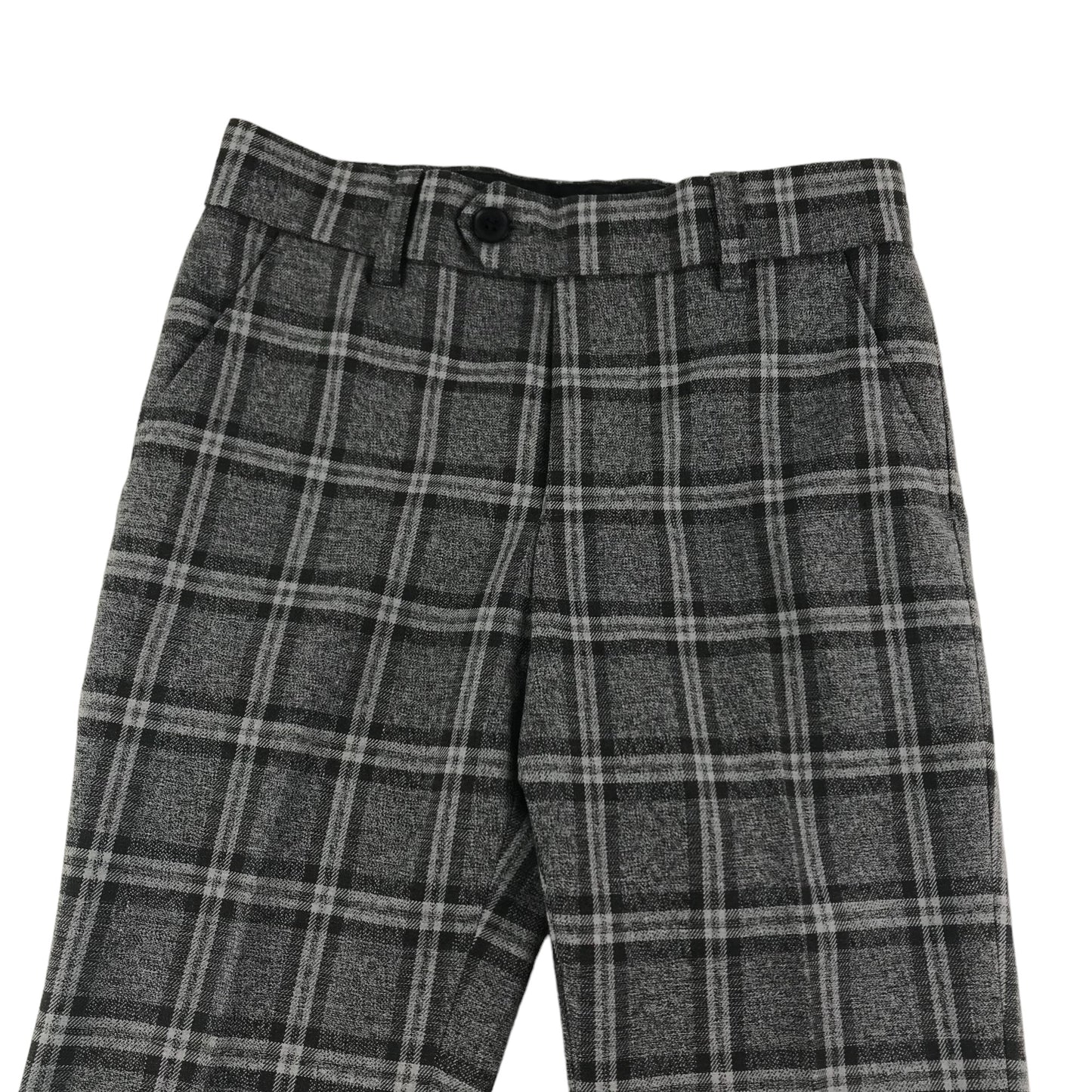 Next Trousers Age 8 Grey Check Pattern Tailored