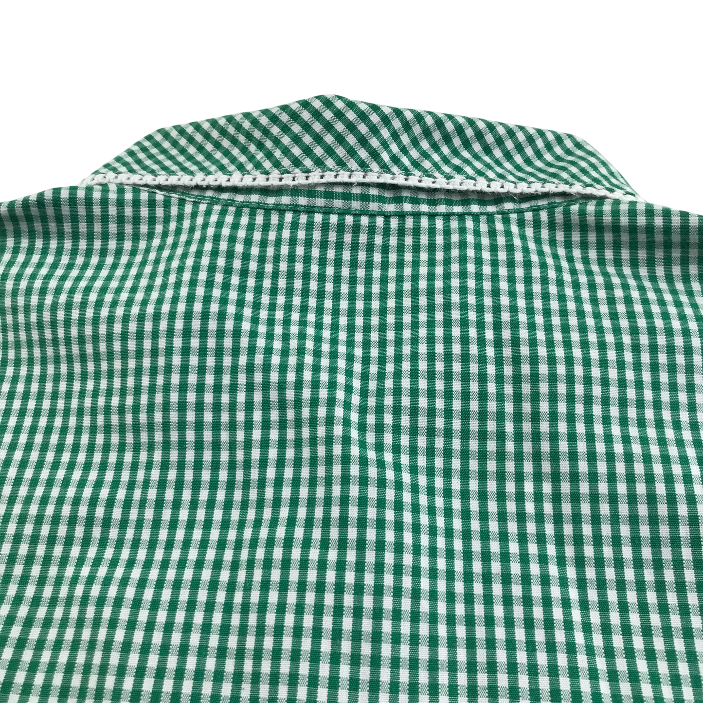 Green gingham drop waist school summer dress