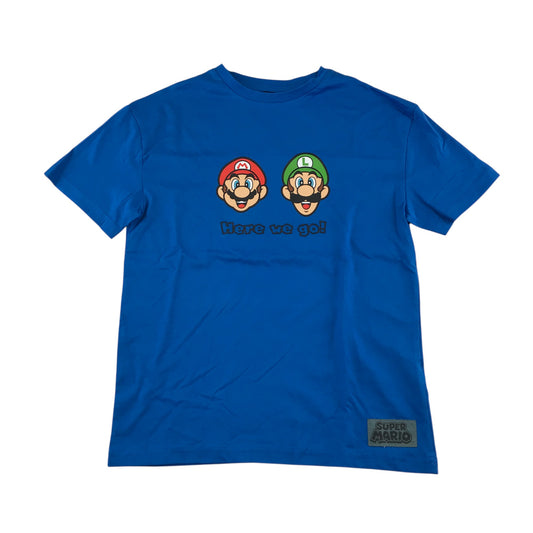 F&F t-shirt 8-9 years blue Super Mario t-shirt with Mario and Luigi printed faces