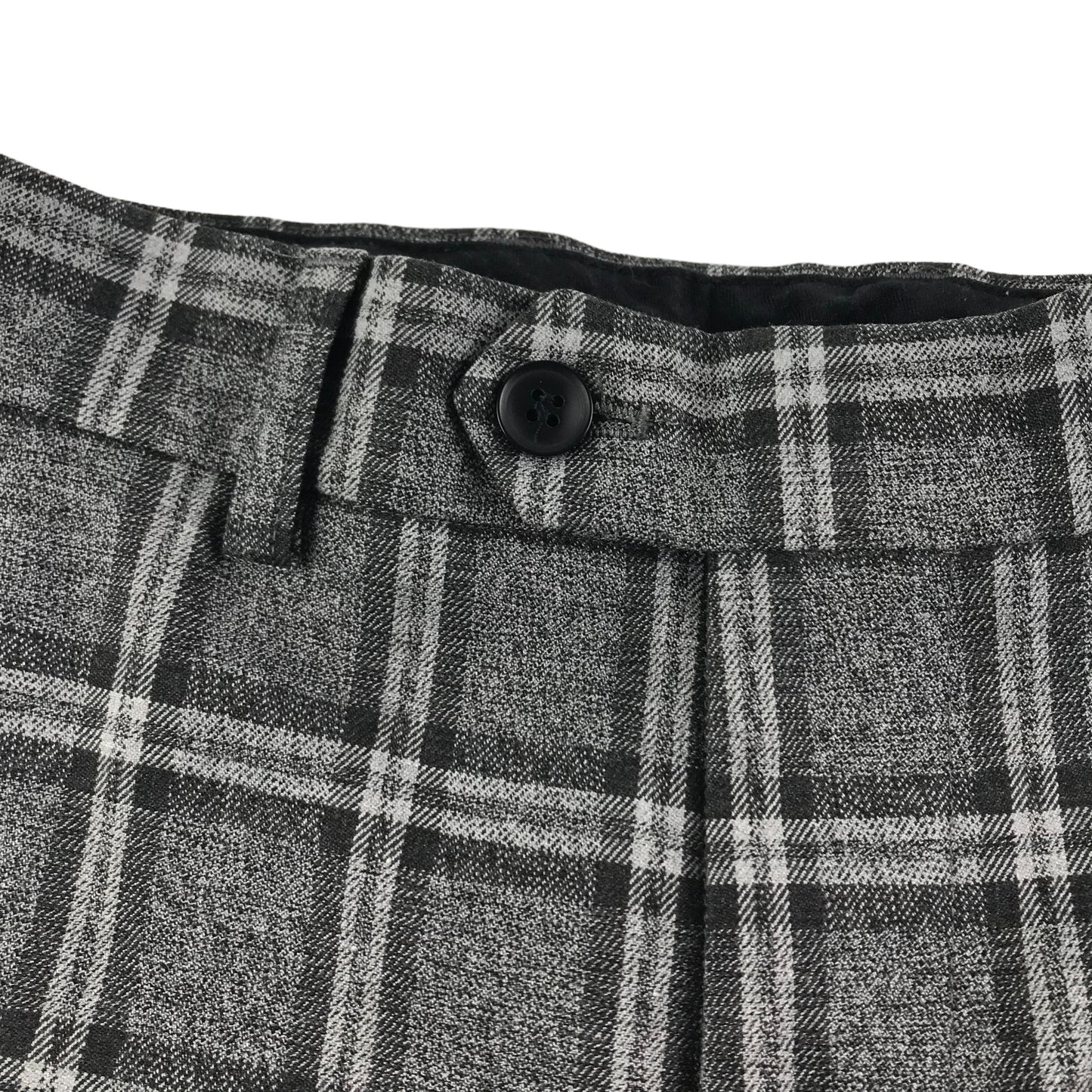 Next Trousers Age 8 Grey Check Pattern Tailored