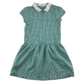 Green gingham with zipper school summer dress