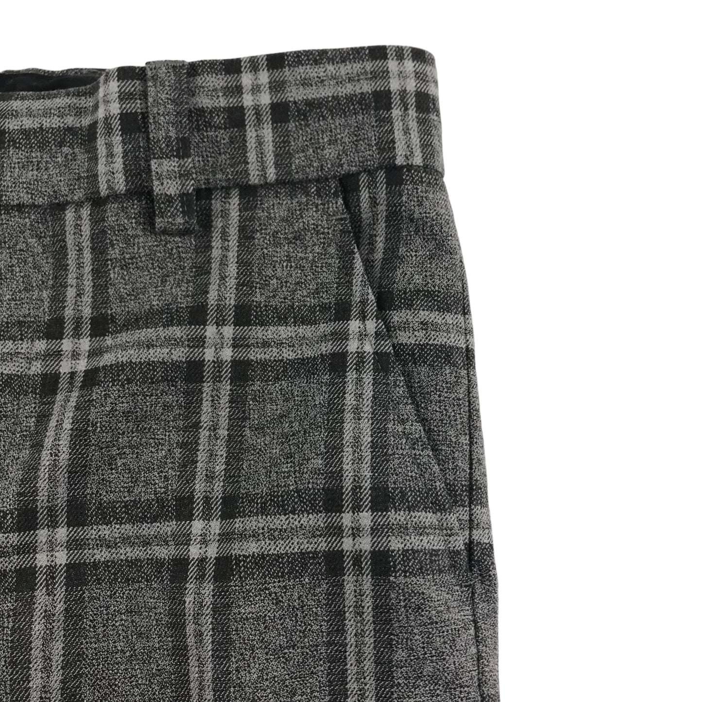 Next Trousers Age 8 Grey Check Pattern Tailored