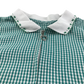 Green gingham with zipper school summer dress