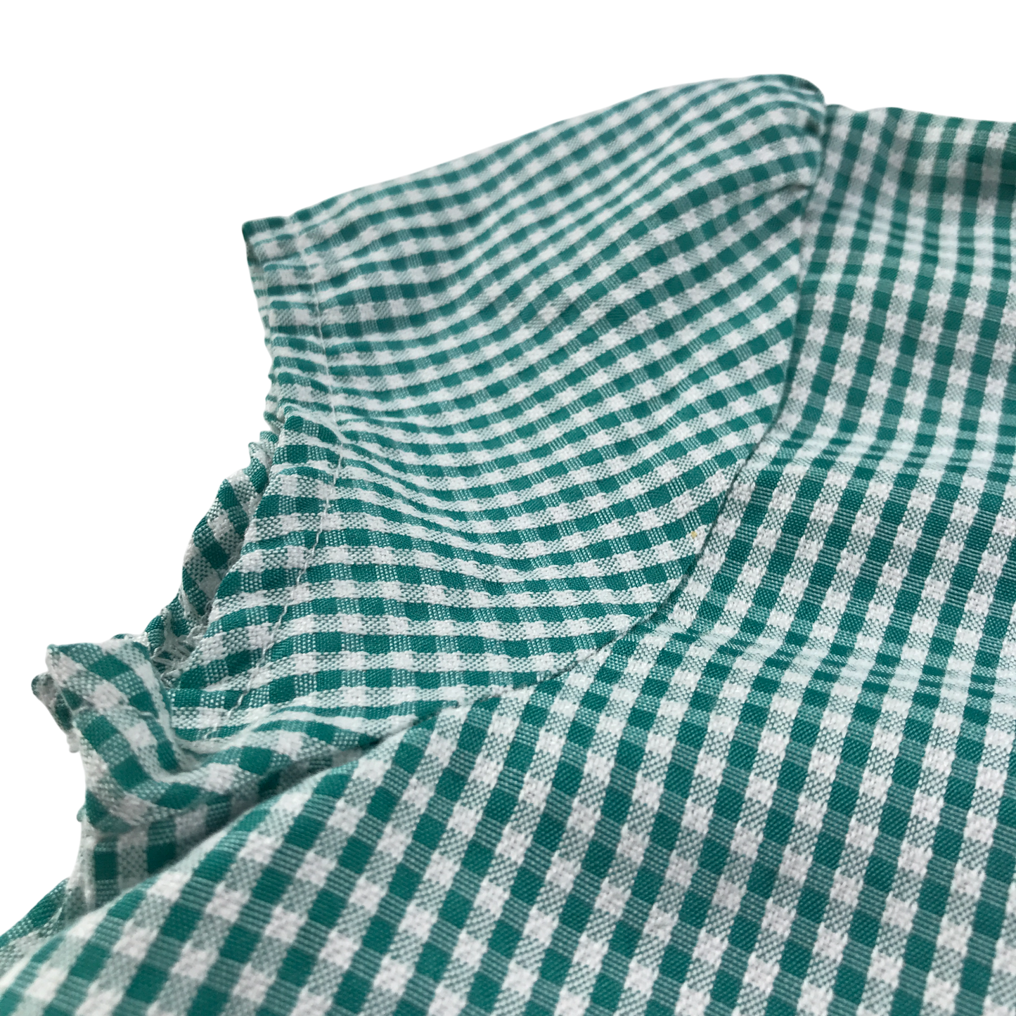 Green gingham with zipper school summer dress