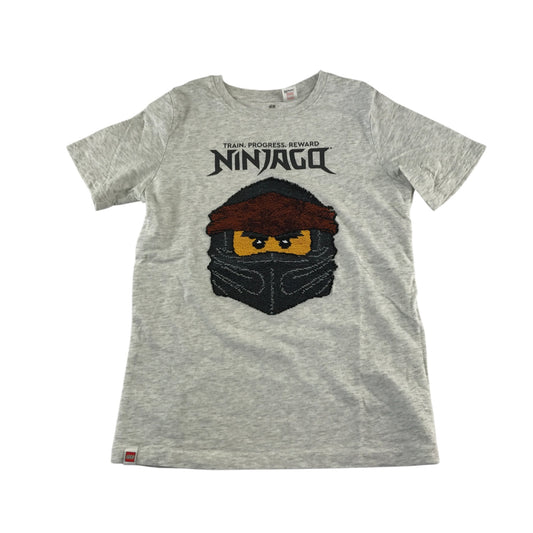 H&M t-shirt 9-10 years grey short sleeve Lego Ninjago reversible sequin design