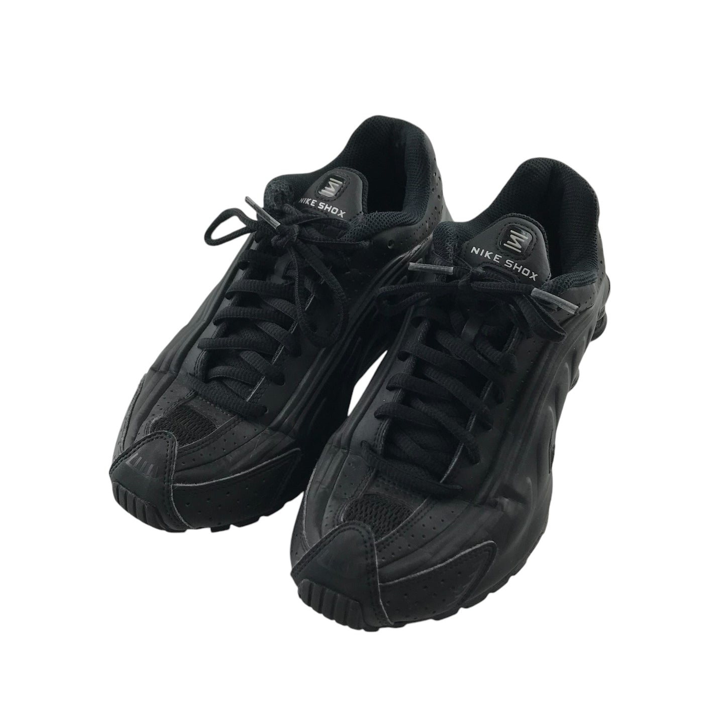 Nike Shox trainers shoe size UK 5 black cushioned soles lace up sneakers