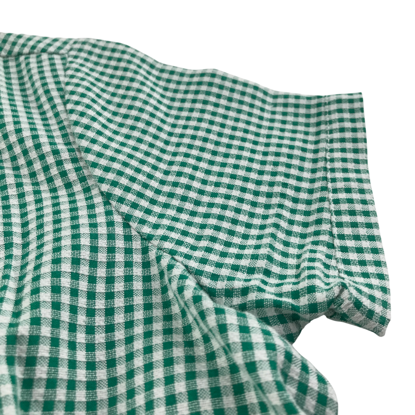 Green gingham with belt school summer dress
