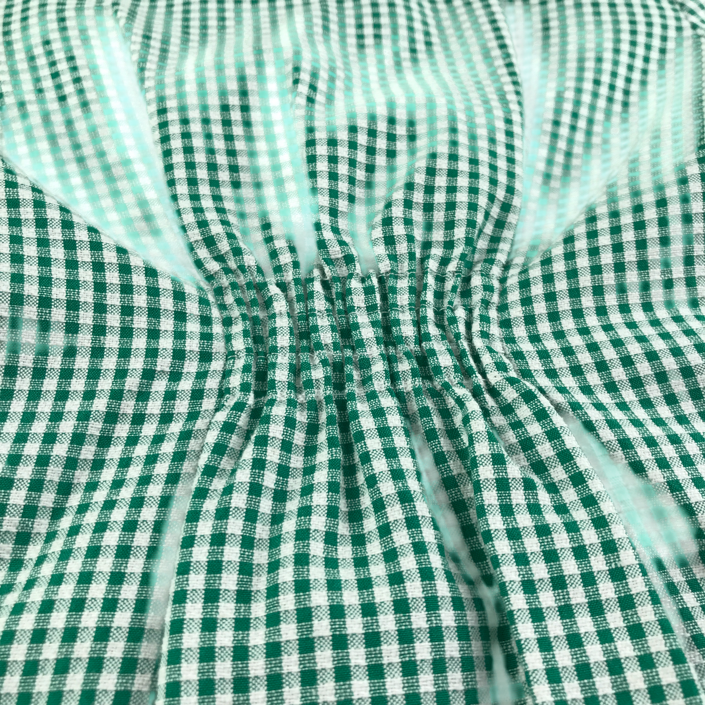 Green gingham with belt school summer dress