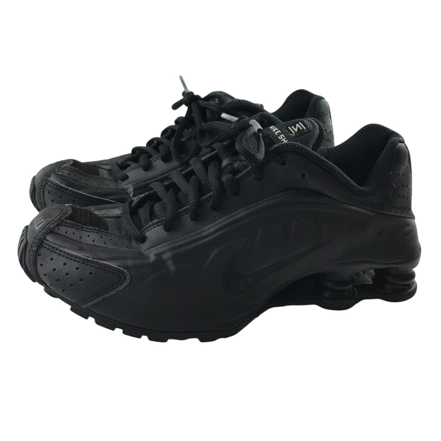 Nike Shox trainers shoe size UK 5 black cushioned soles lace up sneakers