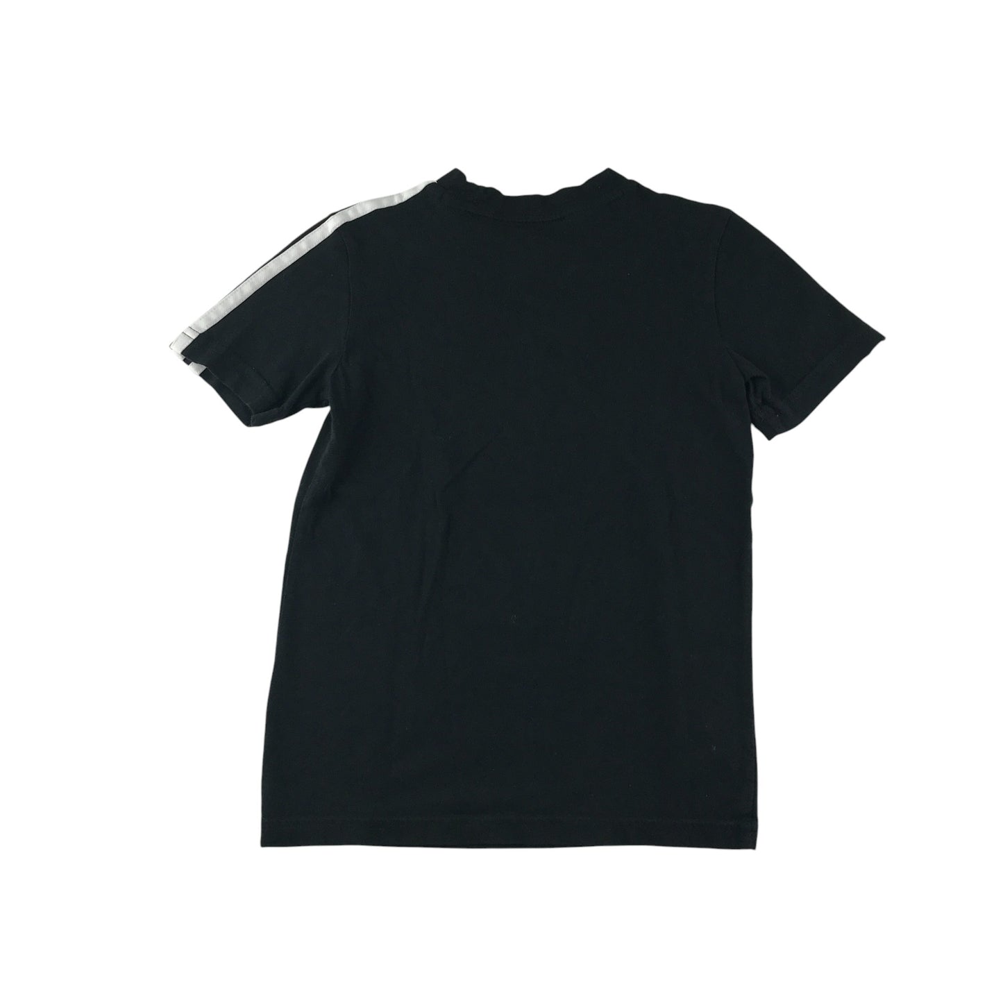 Adidas t-shirt 7-8 years black with white 3 strips on shoulders