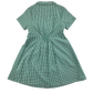 Green gingham with belt school summer dress
