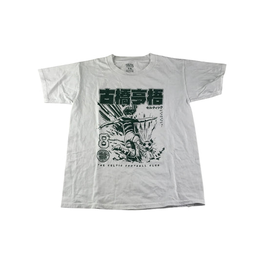 Celtic football club t-shirt 7-8 years white Kyogo Furuhashi graphic print cotton