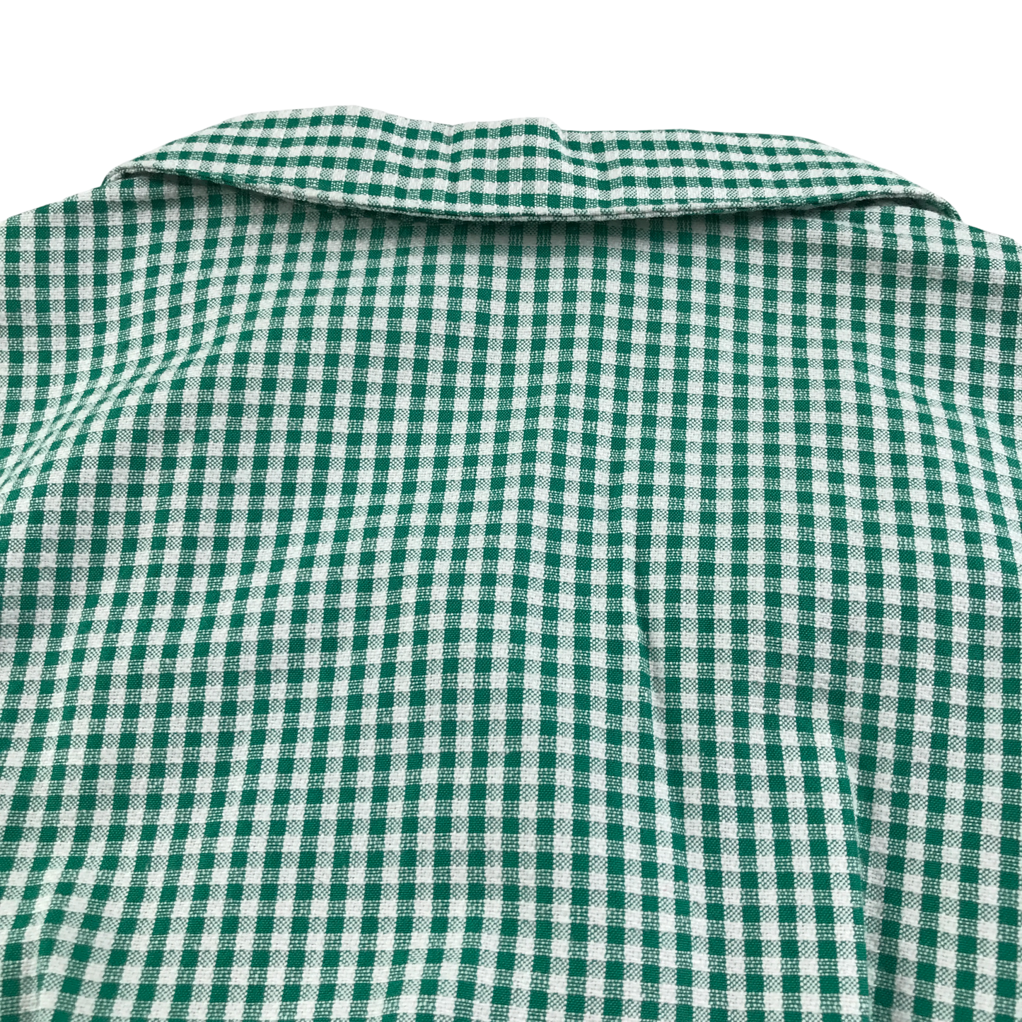 Green gingham with belt school summer dress