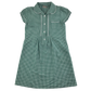 Green gingham with buttons school summer dress