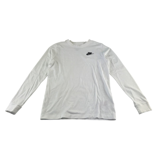 Nike t-shirt 11-12 years white plain long sleeve with black embroidered logo