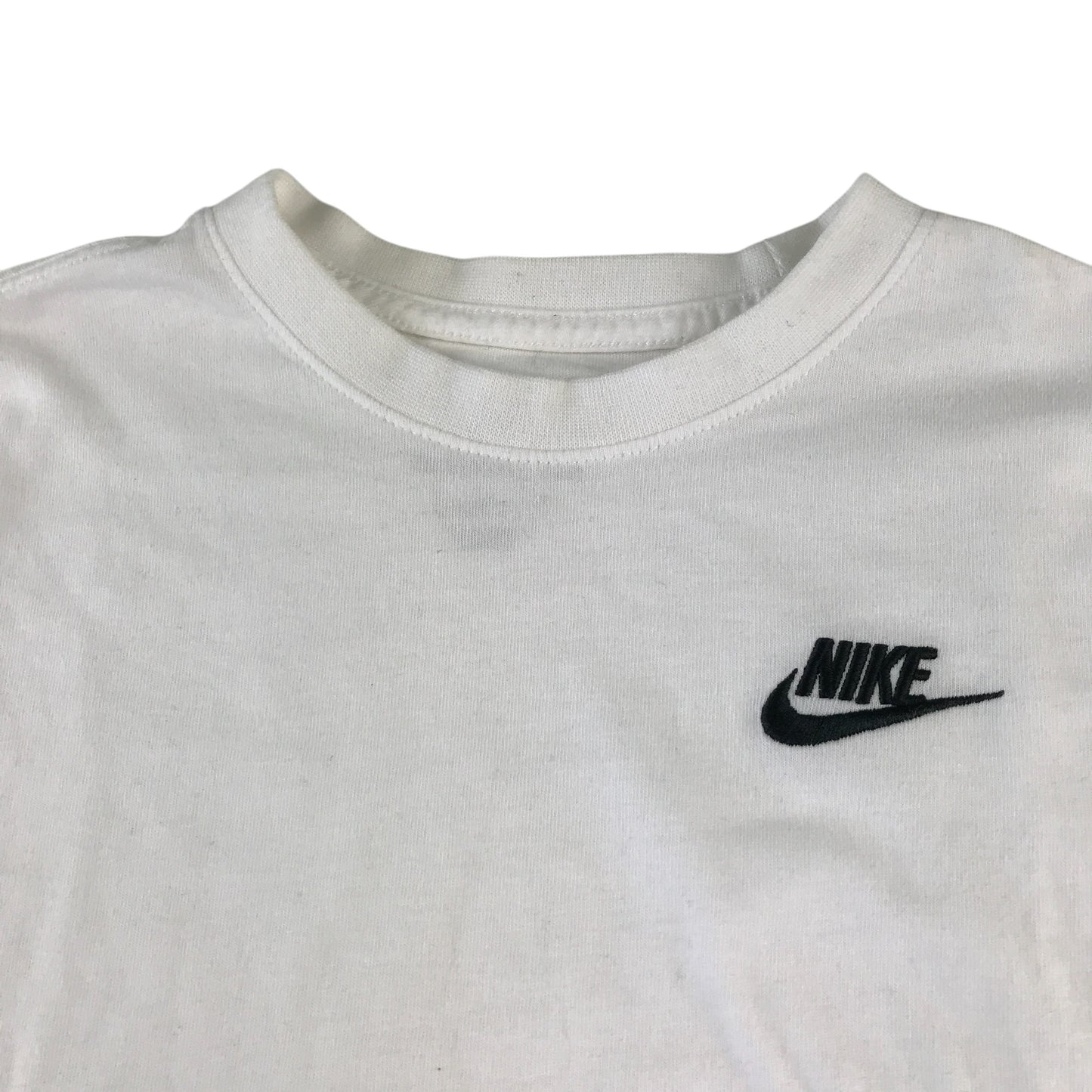 Nike t-shirt 11-12 years white plain long sleeve with black embroidered logo