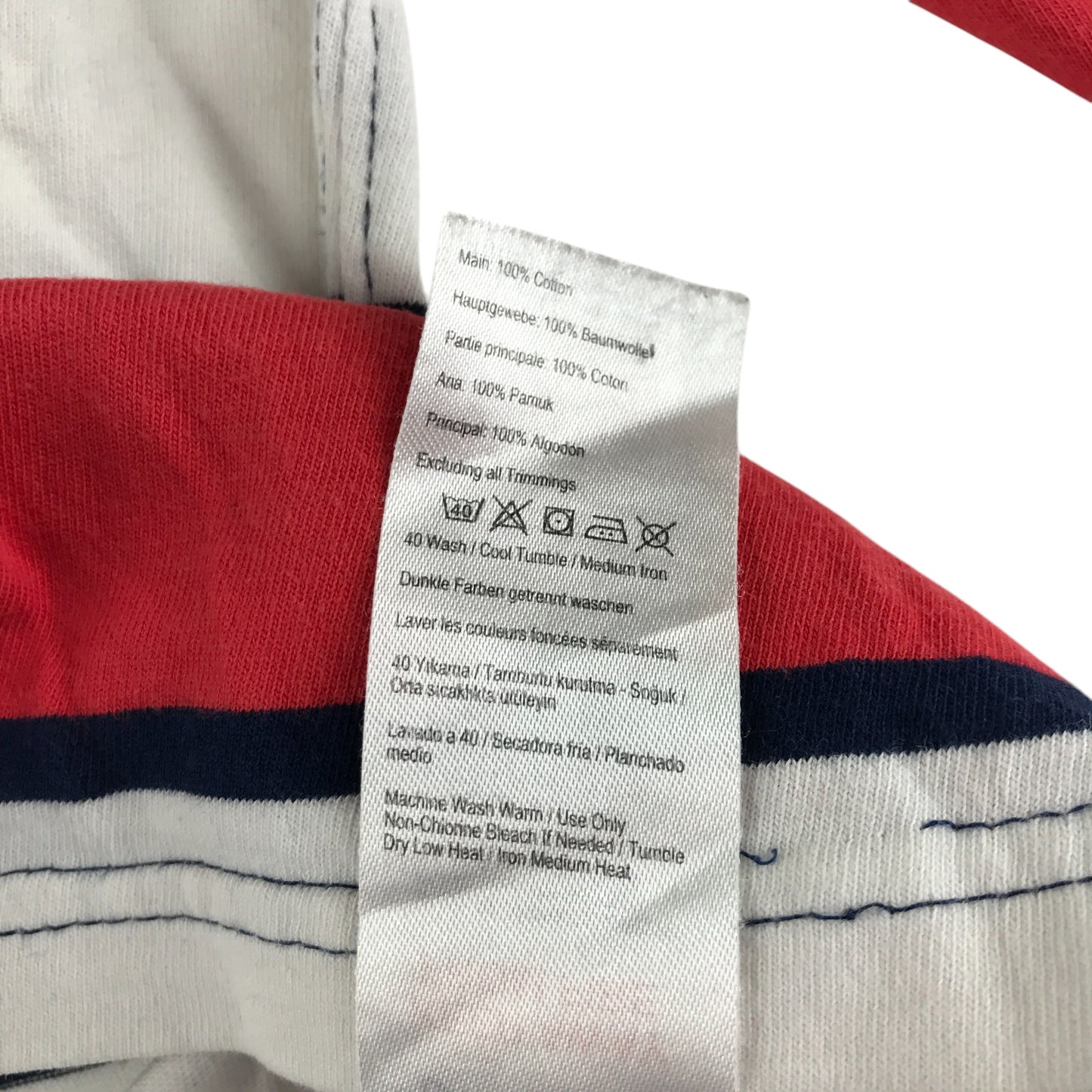 Joules polo shirt 7-8 years red and white stripy cotton