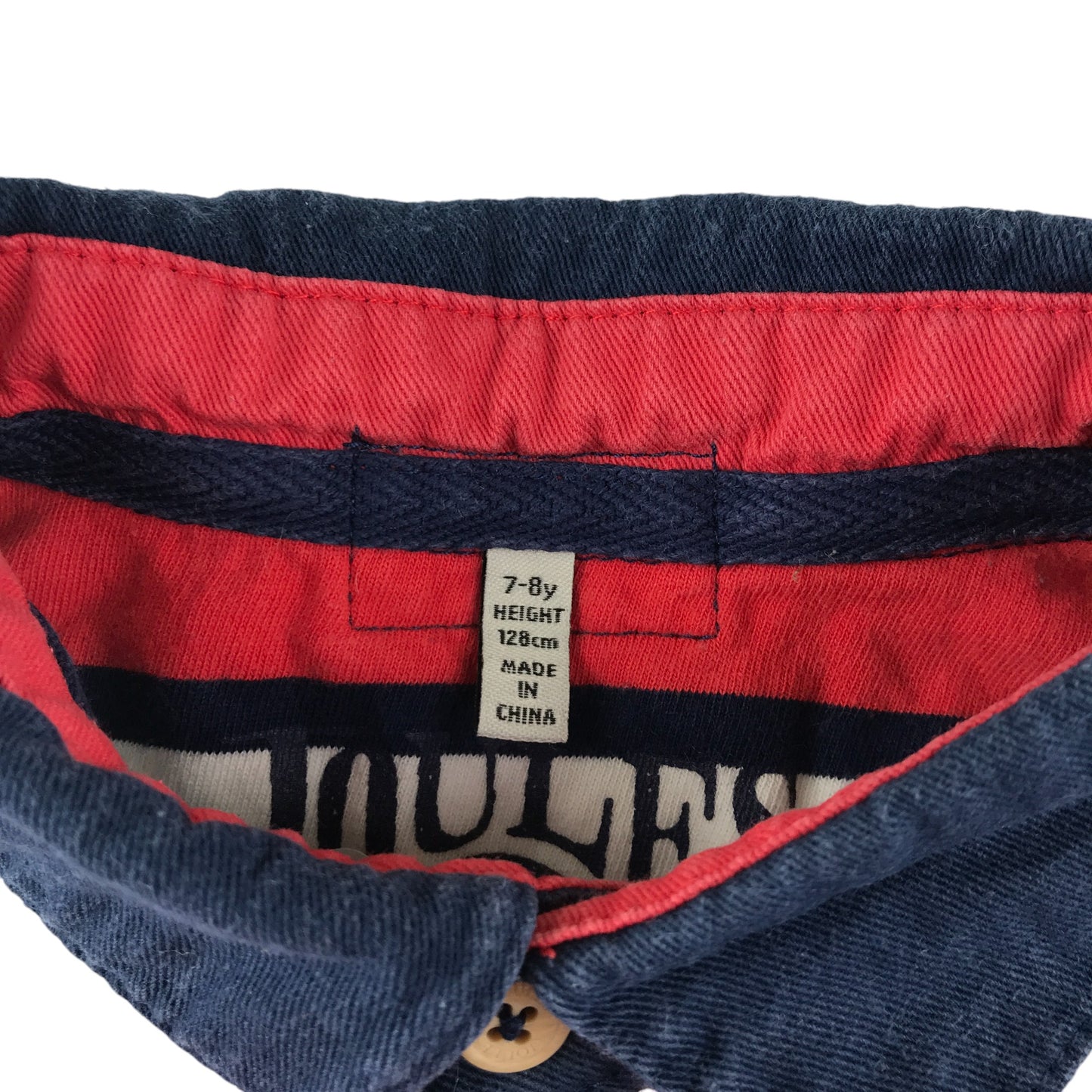 Joules polo shirt 7-8 years red and white stripy cotton
