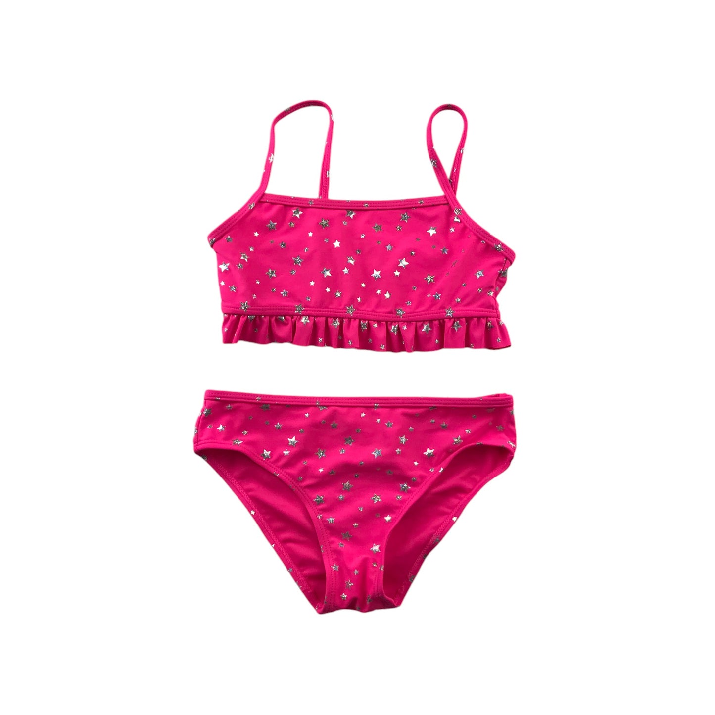 Primark Bikini Age 7 Pink Silver Starry Pattern 2-Piece set