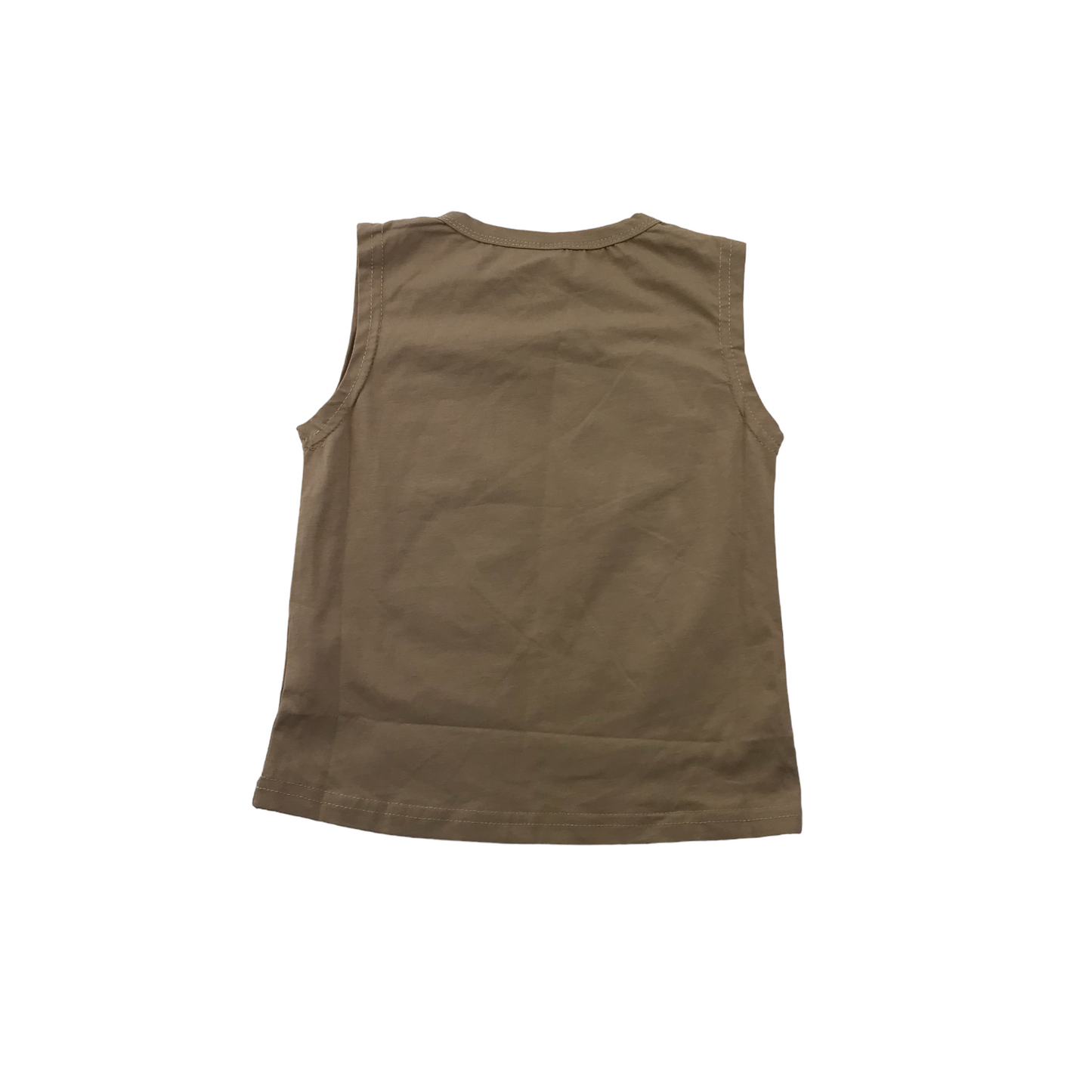 AiLe Rabbit Beige Print Tank Top Age 6-7