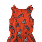Next playsuit 4-5 years orangey red zebra print pattern organic cotton