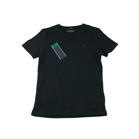 Tommy Hilfiger t-shirt 9-10 years black plain v-neck cotton