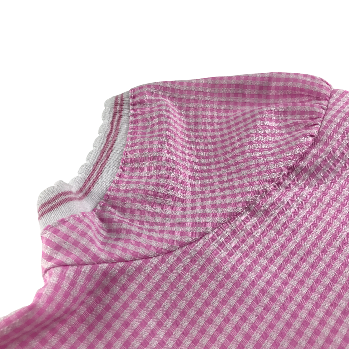 Pink gingham with zipper girls school summer dress
