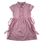 Pink gingham with belt school summer dress