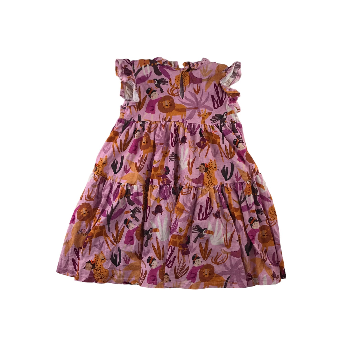 Next Dress 5-6 years Pink and Purple Exotic Animals Cotton