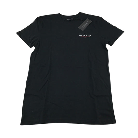 Mckenzie t-shirt men's S black plain with white and red text logo