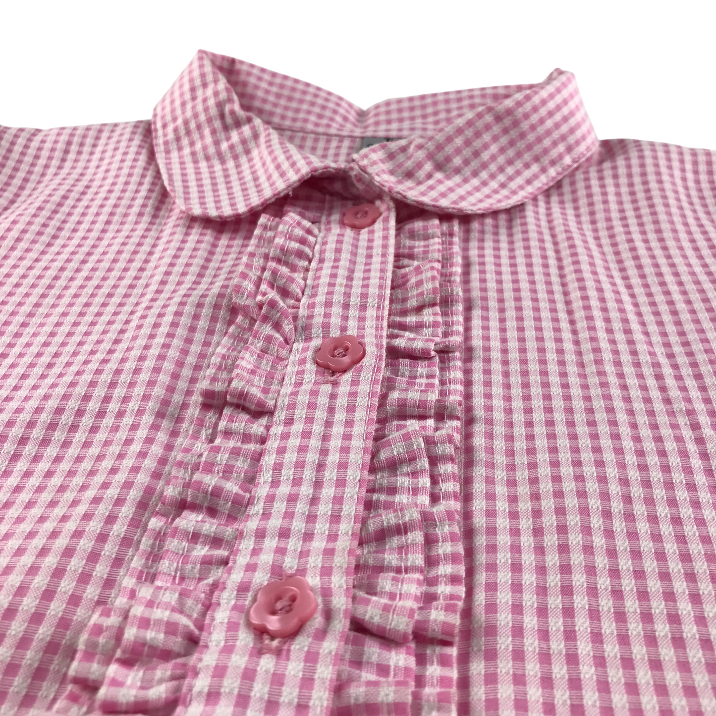 Pink gingham with belt school summer dress
