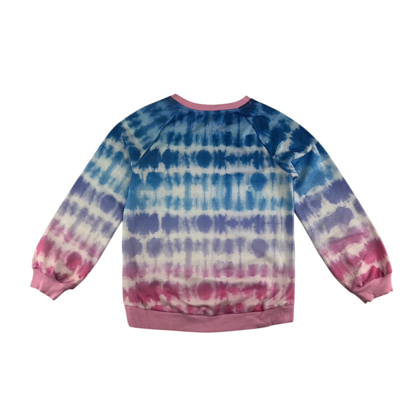 Monsoon sweater 11-12 years blue and pink tie dye sequin rainbow