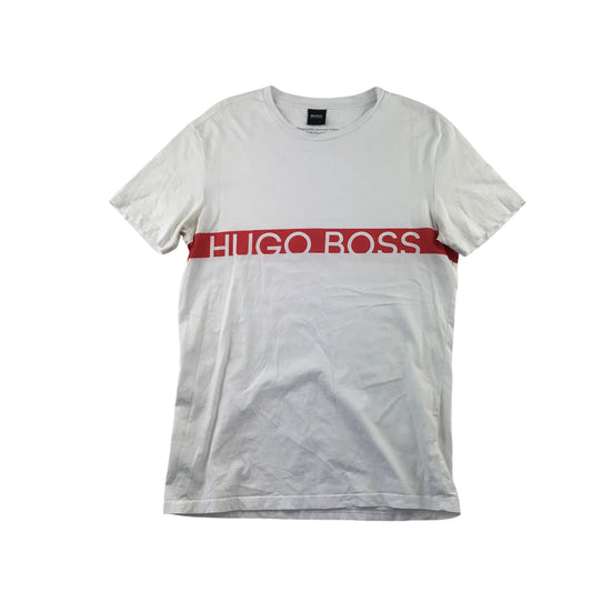 Hugo Boss t-shirt adult size M white short sleeve logo print cotton