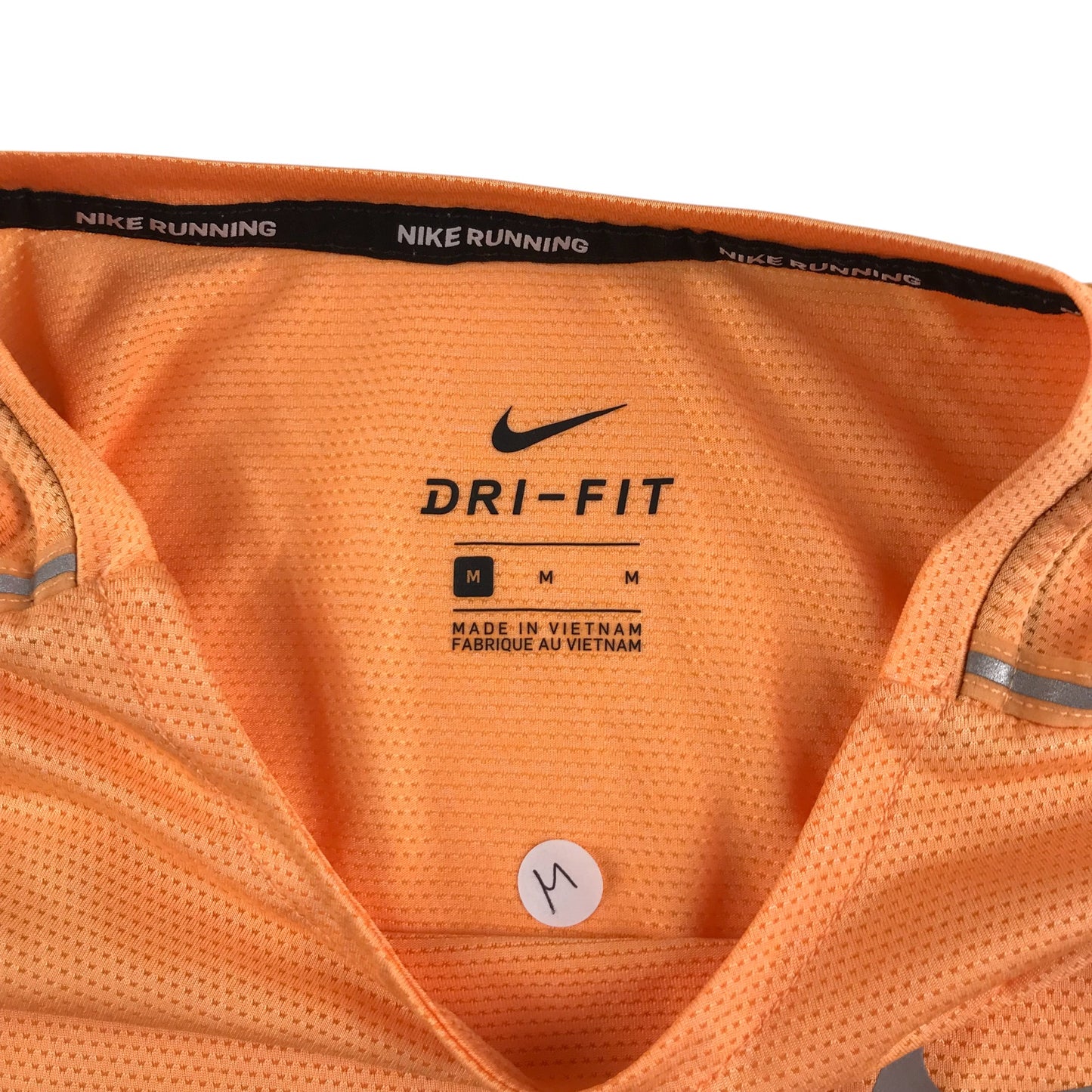 Nike sport top adult size M orange short sleeve Dri-Fit