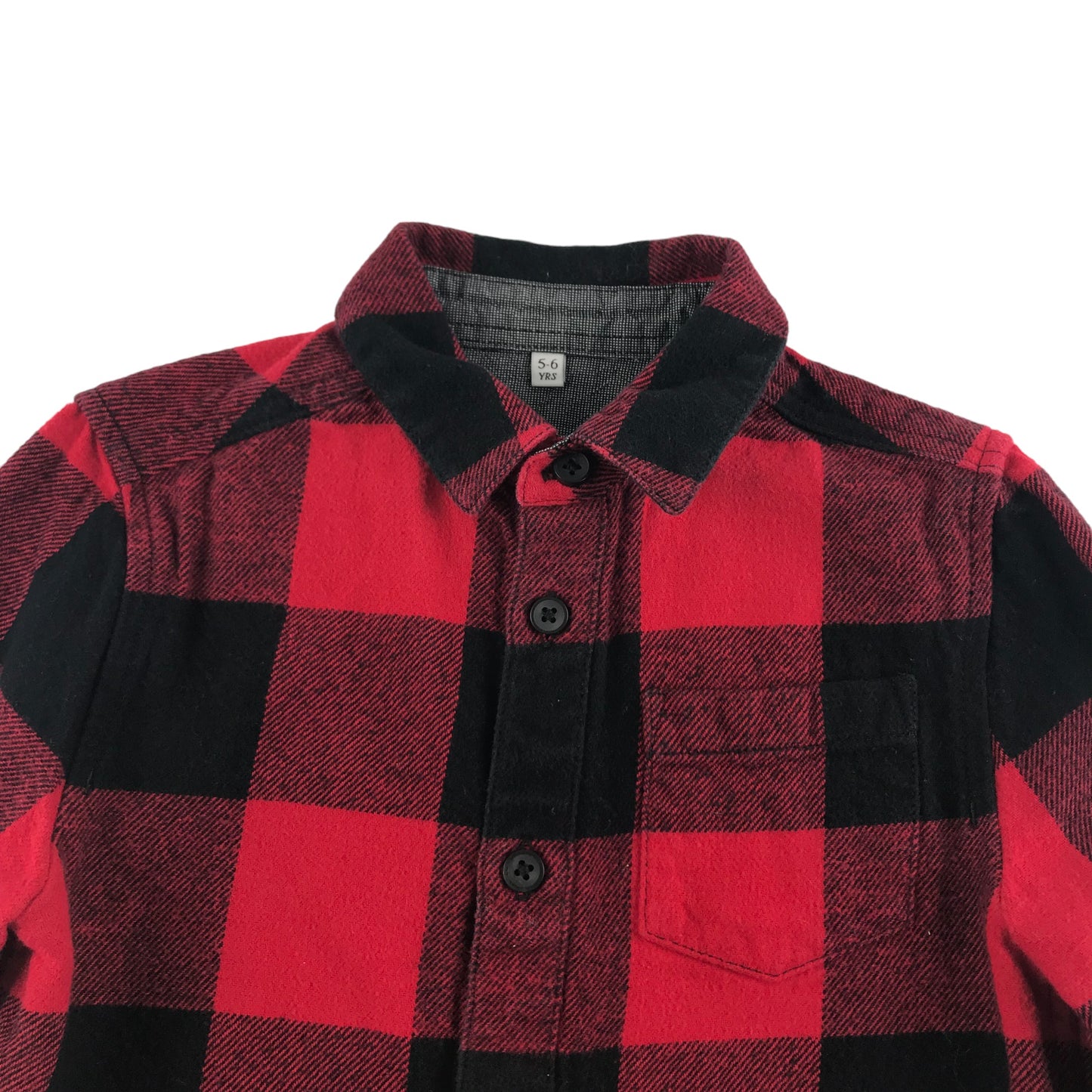 M&S Shirt Age 5 Red Chequered Cotton