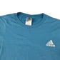 Adidas t-shirt men's M blue plain with white embroidered logo cotton