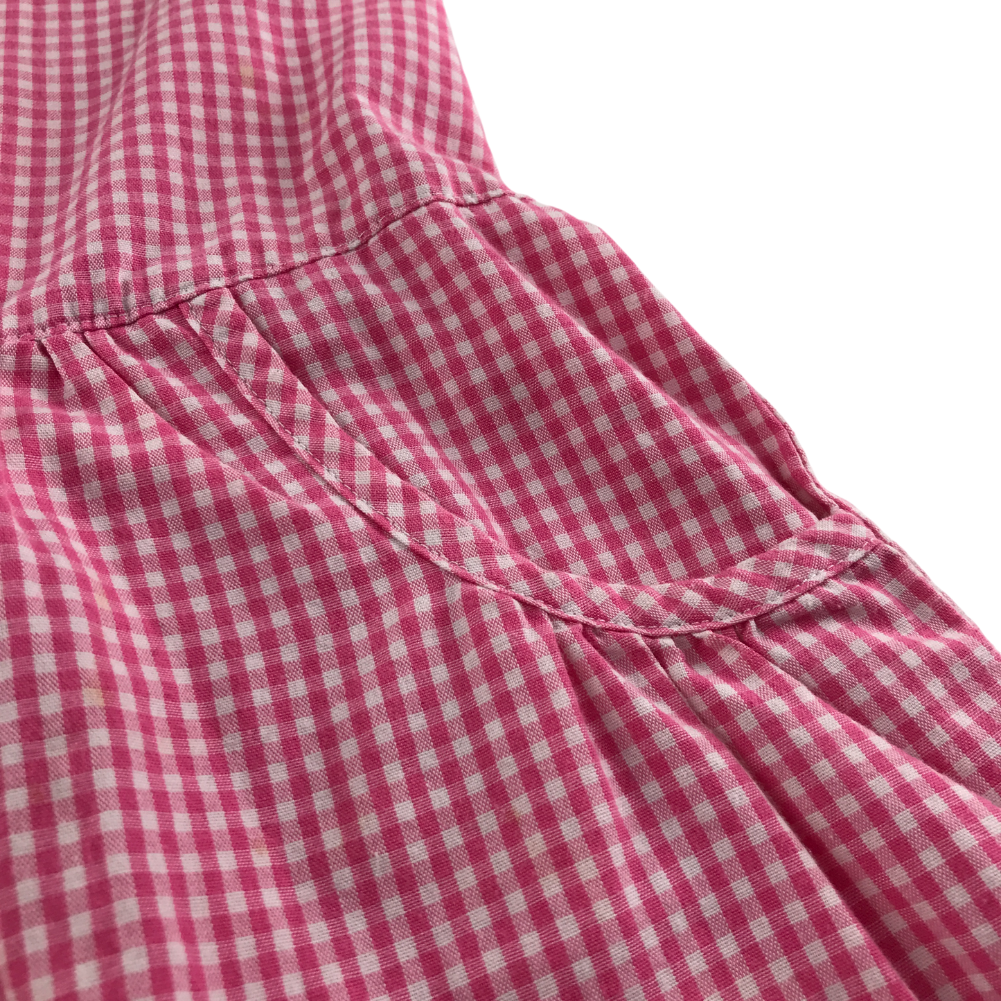 Pink gingham drop waist school summer dress