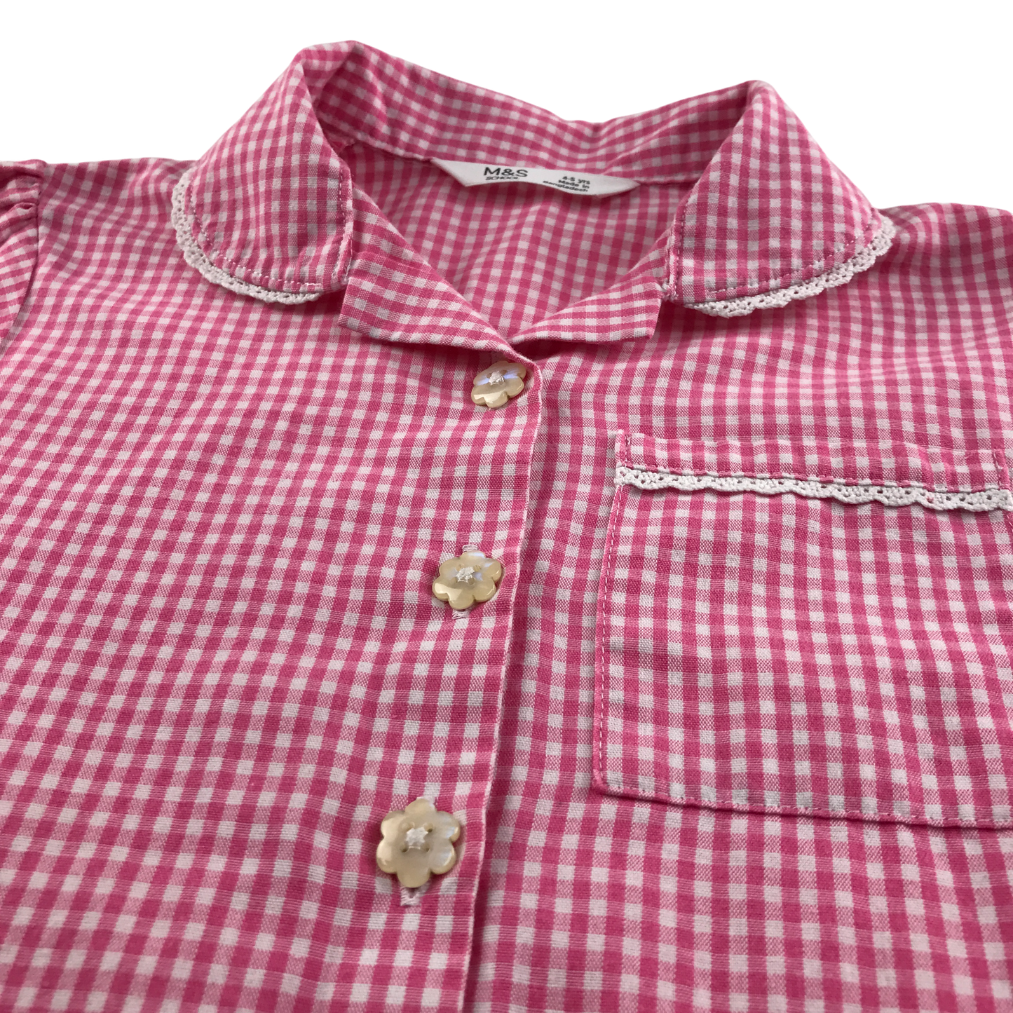 Pink gingham drop waist school summer dress