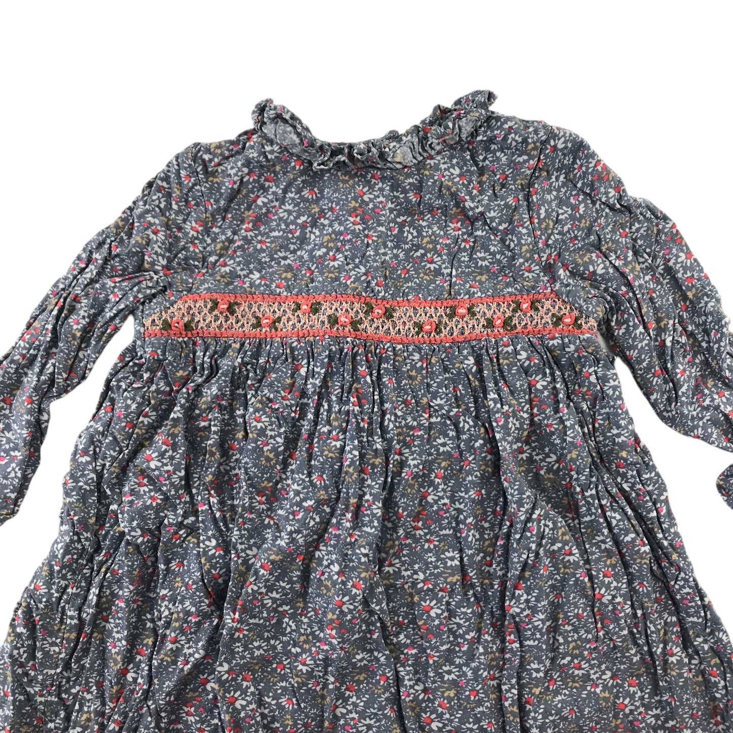 Next dress 4-5 years blue floral long sleeve blouse