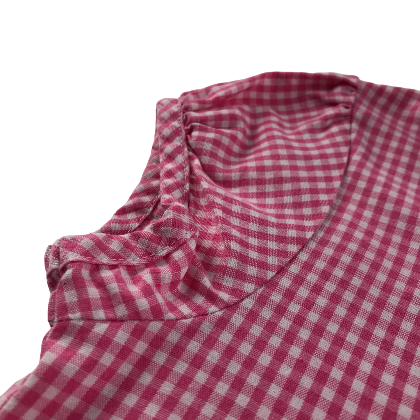 Pink gingham drop waist school summer dress